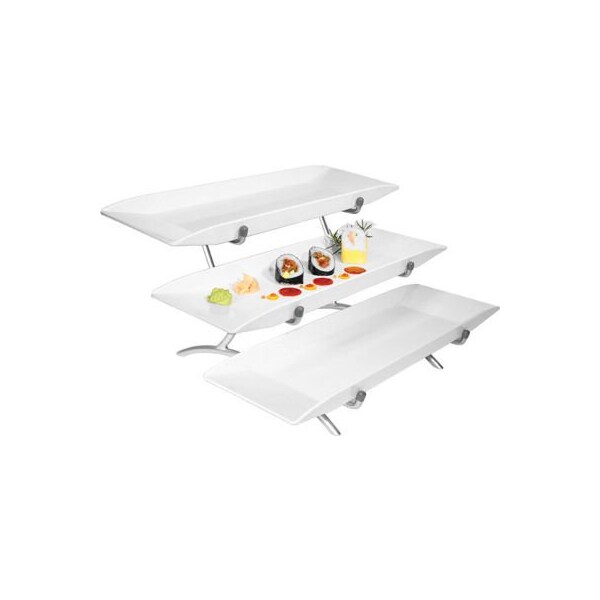 Cal-Mil Cal-Mil Metal Incline 3 Tier Stand 18"W x 23"D x 12"H Platinum SR1033-39 - main